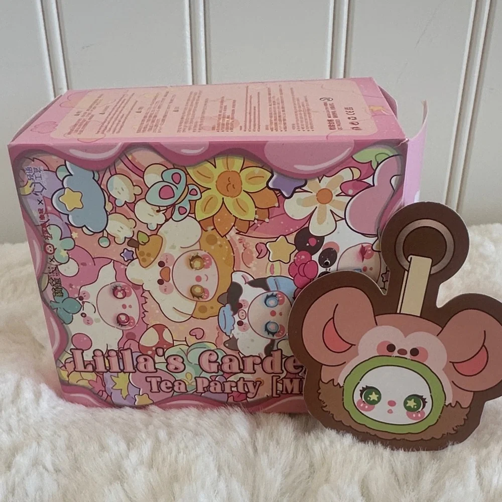 Lula’s Garden Tea Party-Mini Kiwi Monkey Bag Charm- Brown and Green